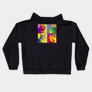 Domestic Long Hair Pop Art - Cat Lover Gift Kids Hoodie